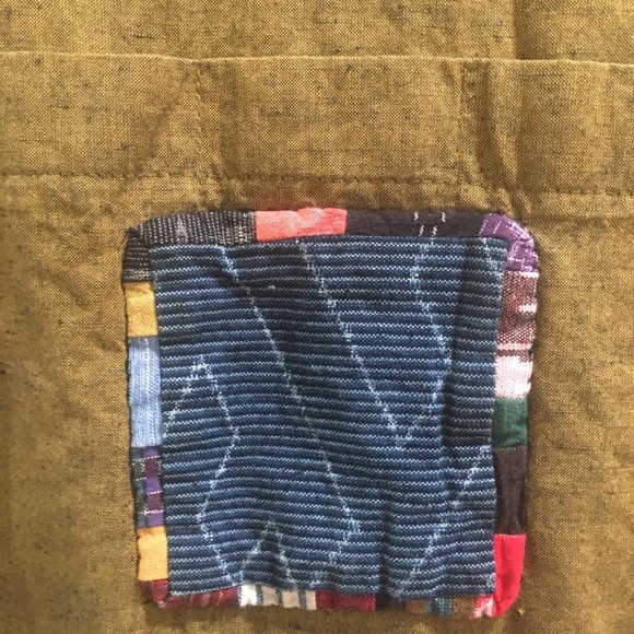 Olive ethnic tunic apron top - Picture 3 of 6